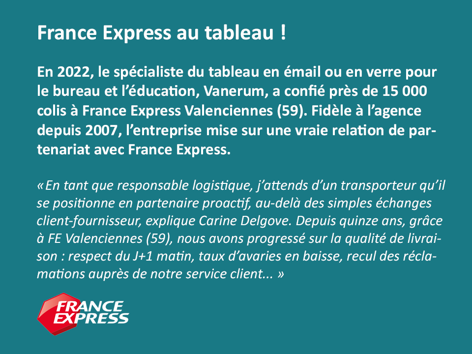 15k colis confiés par Vanerum à France Express en 2022